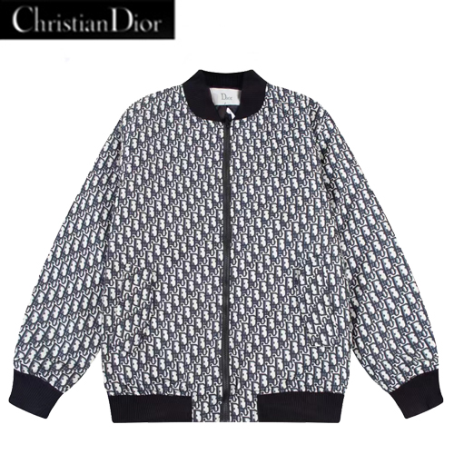 DIOR-10089 디올 블루/화이트 Dior Oblique 봄버 재킷 남여공용