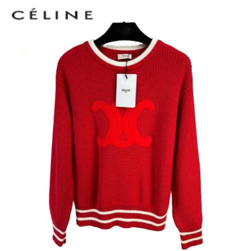 CELINE-01219 셀린느 레드 니트 코튼 스웨터 여성용