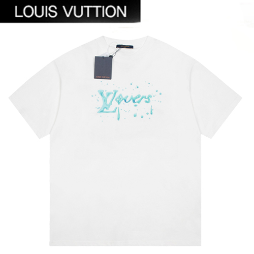 LOUIS VUITTON-03139 루이비통 화이트 프린트 장식 티셔츠 남여공용