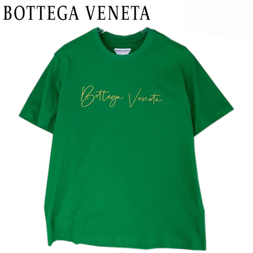 BOTTEGA VENE**-03049 보테가 베네타 그린 아플리케 장식 티셔츠 남성용