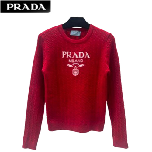 PRADA-01179 프라다 레드 니트 코튼 스웨터 여성용