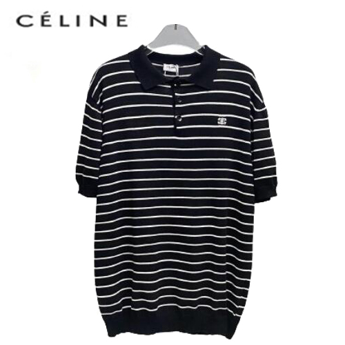 CELINE-05139 셀린느 블랙 스트라이프 폴로 티셔츠 남여공용
