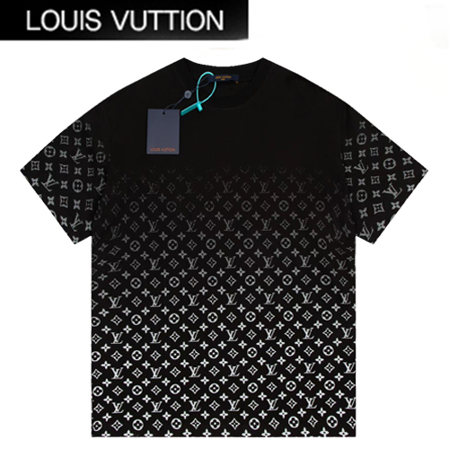 LOUIS VUITTON-05238 루이비통 블랙 모노그램 프린트 장식 티셔츠 남여공용