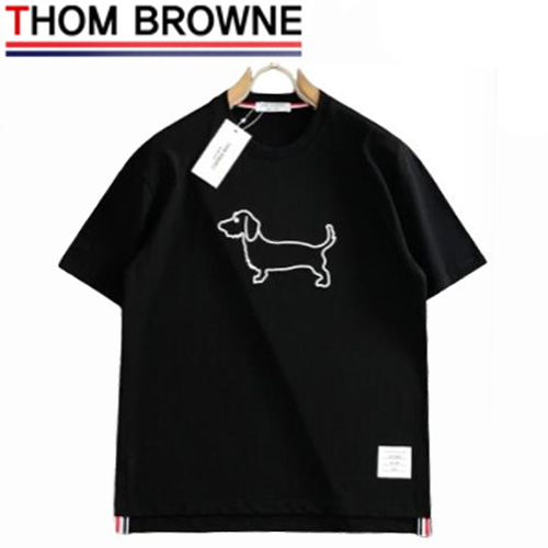 THOM BROWNE-03149 톰 브라운 블랙 아플리케 장식 티셔츠 남성용