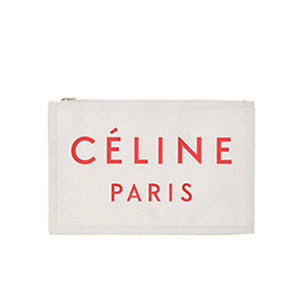 [스페셜오더]CELINE-10A962 셀린느 텍스타일 레드 로고 라지 파우치