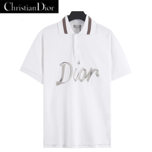 DIOR-07288 디올 화이트 Dior 47 프린트 장식 폴로 티셔츠 남여공용