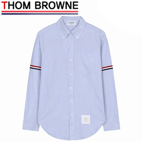 THOM BROWNE-08038 톰 브라운 라이트 블루 스트라이프 장식 셔츠 남여공용