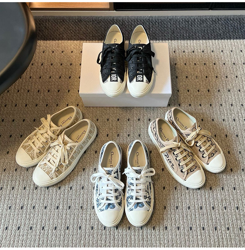 DIOR-06117 디올 2026SS 여름 새 모노그램 자수 캐주얼 캔버스 신발