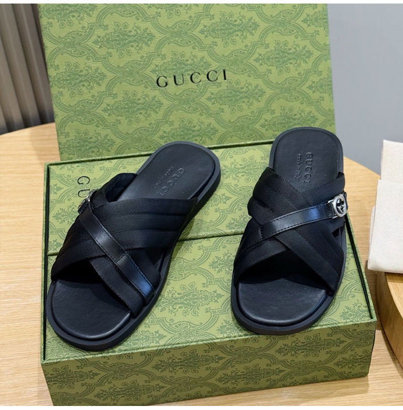 GUCCI-05083 구찌 남성용 인터로킹 더블 G 슬리퍼