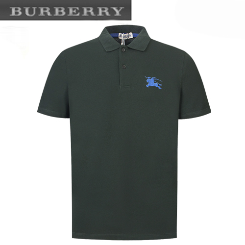 BURBERRY-060110 버버리 그린 아카이브 로고 아플리케 장식 폴로 티셔츠 남성용