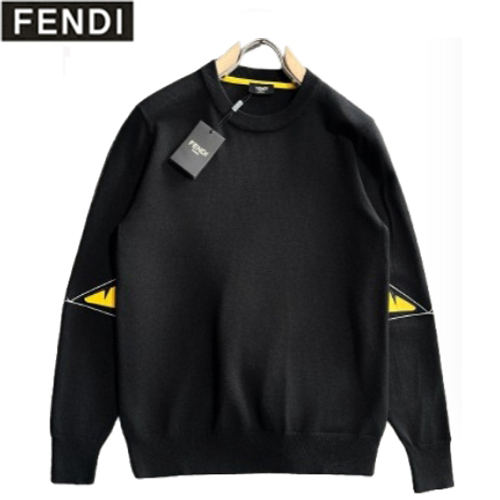 FENDI-111611 펜디 블랙 백 버그 아이 아플리케 장식 스웨터 남성용