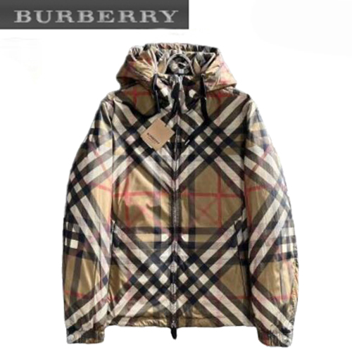 BURBERRY-092111 버버리 베이지 체크 무늬 바람막이 후드 재킷 남성용