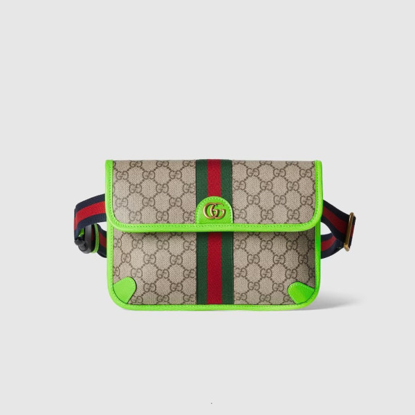 [스페셜오더]GUCCI-752597 구찌 베이지/에보니 브라이트그린 라인 오피디아 GG 스몰 벨트백 24cm