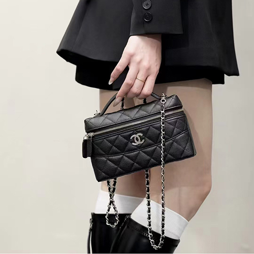 [스페셜오더]CHANEL-12201 샤넬 블랙 캐비어 가죽 탑 핸들 백