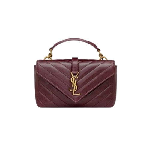[스페셜오더]SAINT LAURENT-779430 생 로랑 버건디 유광 가죽 COLLEGE 미니