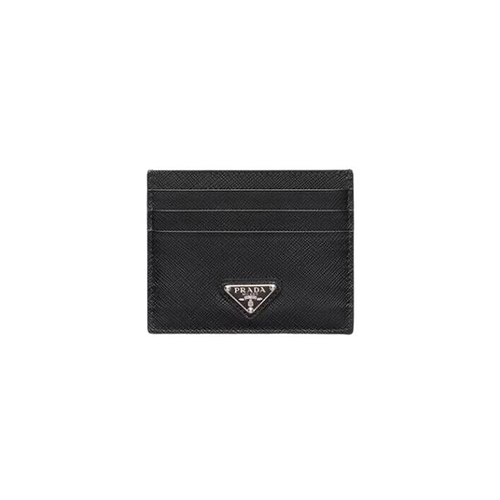 [스페셜오더]PRADA-1MC025 프라다 블랙 사피아노 트라이앵글 로고 카드 지갑