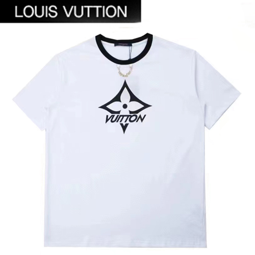 LOUIS VUITTON-06016 루이비통 화이트 체인 장식 티셔츠 남성용