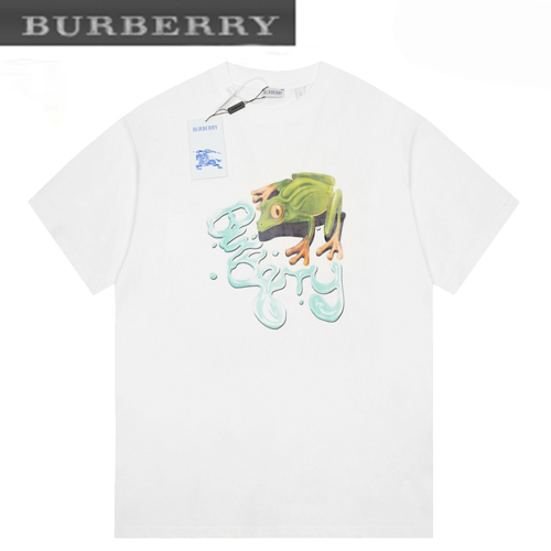 BURBERRY-05225 버버리 화이트 프린트 장식 티셔츠 남여공용