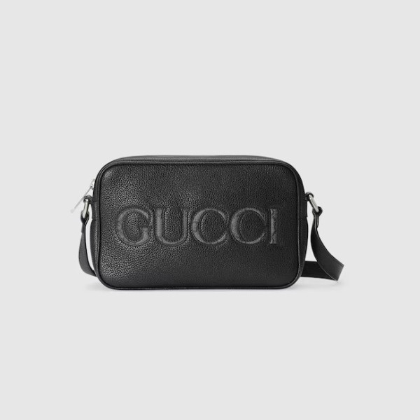 [스페셜오더]GUCCI-768391 구찌 블랙가죽 인레이 로고 미니 숄더백 23.5cm