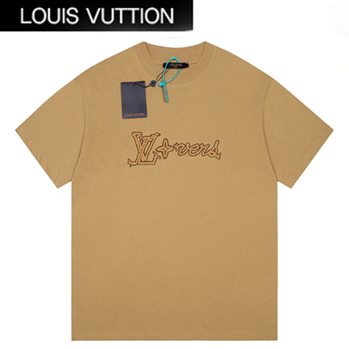 LOUIS VUITTON-07301 루이비통 카멜 아플리케 장식 티셔츠 남여공용