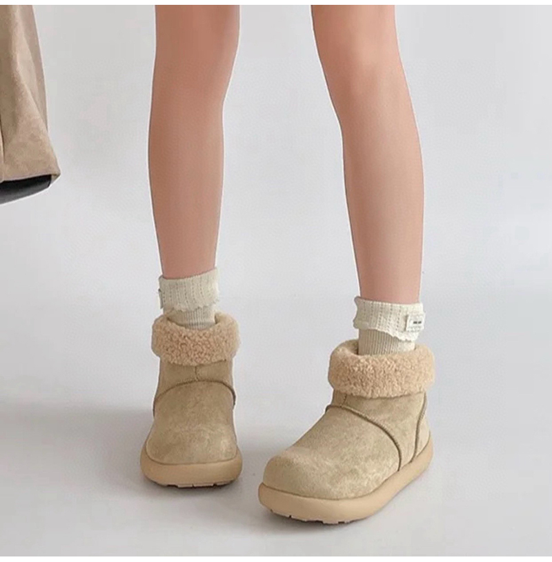 UGG-112100 어그 라운드 토우 퍼 숏 숲 플라워 스노우 부츠 여성용