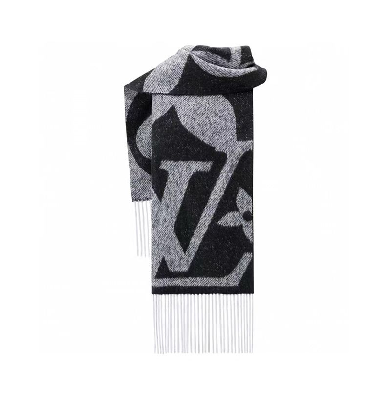 LOUIS VUITTON-M91492 루이비통 모노그램 로고  스카프 블랙