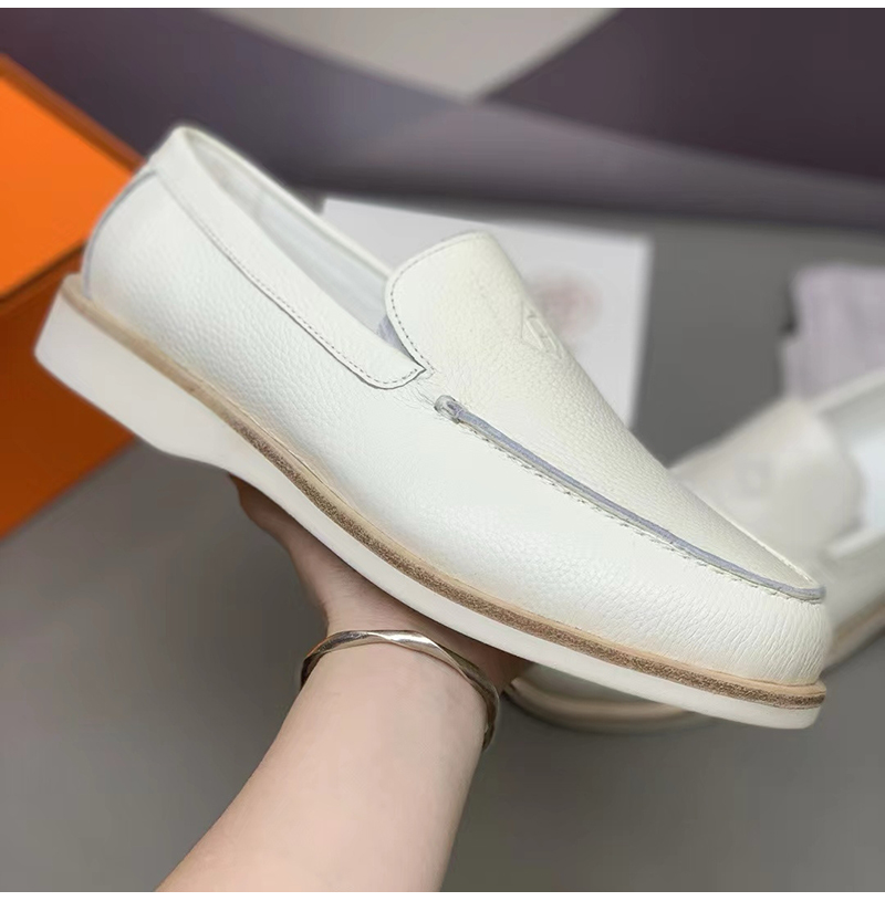 HERMES-H061801 에르메스 화이트 로퍼 남성용