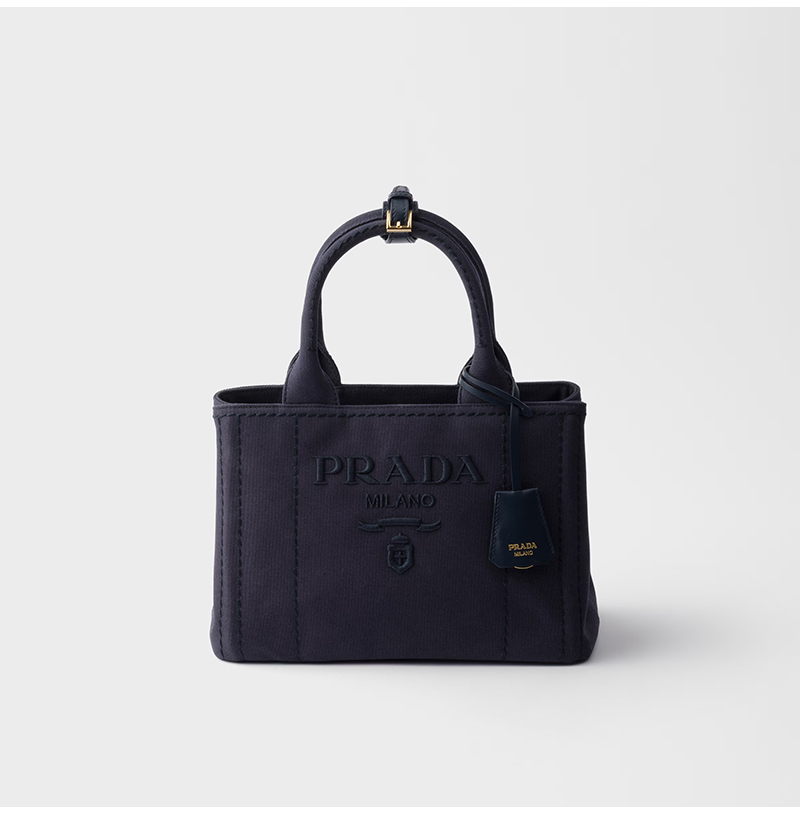 [스페셜오더]PRADA-1BG464 프라다 자르디니에르 스몰 코튼 캔버스 백 발틱 블루 