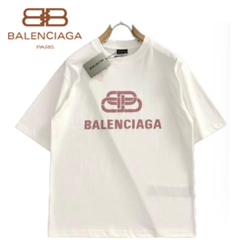 BALENCIAGA-05273 발렌시아가 화이트 아플리케 장식 티셔츠 남여공용