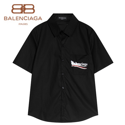 BALENCIAGA-05284 발렌시아가 블랙 프린트 장식 셔츠 남여공용
