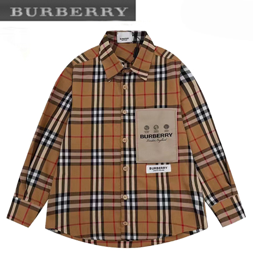 BURBERRY-08145 버버리 카멜 체크 무늬 셔츠 남여공용