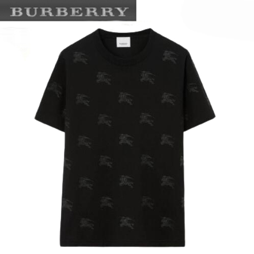 BURBERRY-80720871 버버리 블랙 EKD 코튼 티셔츠 남여공용