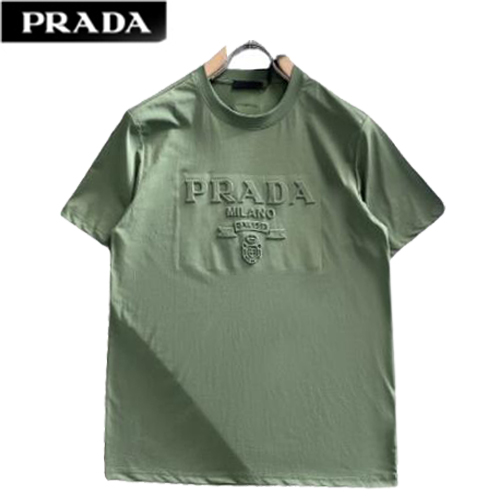 PRADA-07216 프라다 그린 트라이앵글 로고 티셔츠 남성용