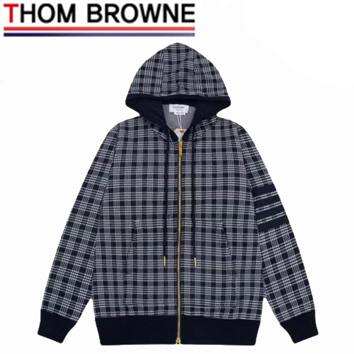 THOM BROWNE-09207 톰 브라운 블랙 체크 무늬 후드 재킷 남여공용