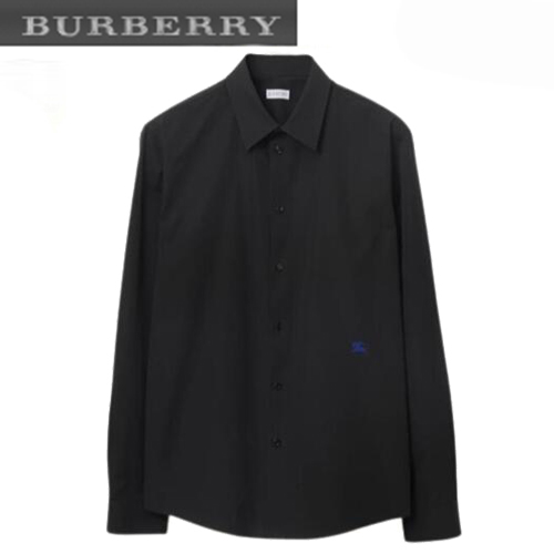BURBERRY-80830671 버버리 블랙 코튼 포멀 셔츠 남성용