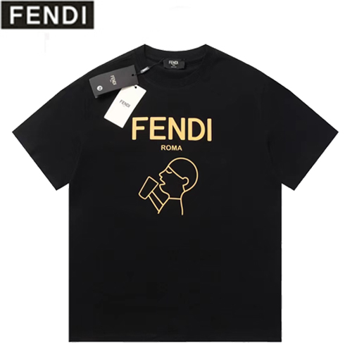FENDI-05309 펜디 블랙 프린트 장식 티셔츠 남성용